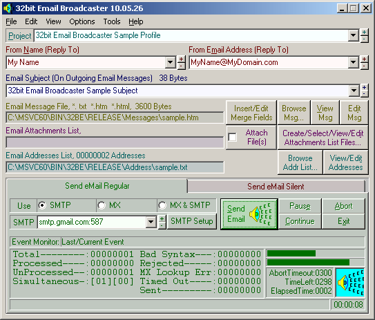 32bit Email Broadcaster screen shot