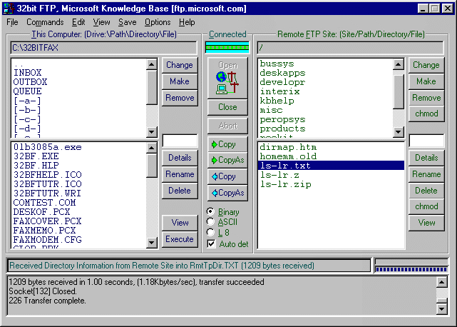 Screenshot of 32bit FTP 10.12.01