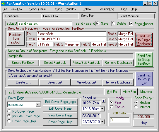 FaxAmatic screen shot