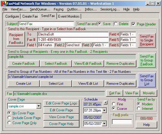 FaxMail Network for Windows screen shot