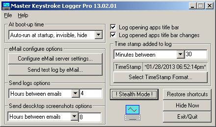 Master Keystroke Logger Pro 15.09.01 screenshot