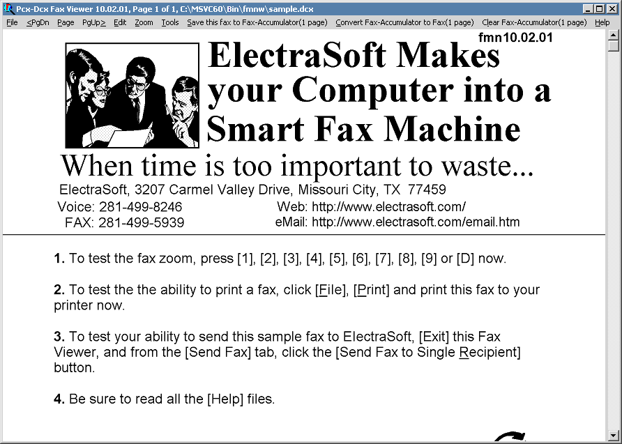 Screenshot of Pcx-Dcx Fax Viewer