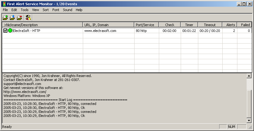 First Alert Service Monitor - Example