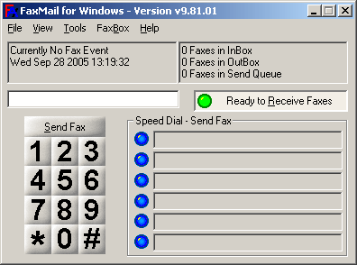 FaxMail Main Window